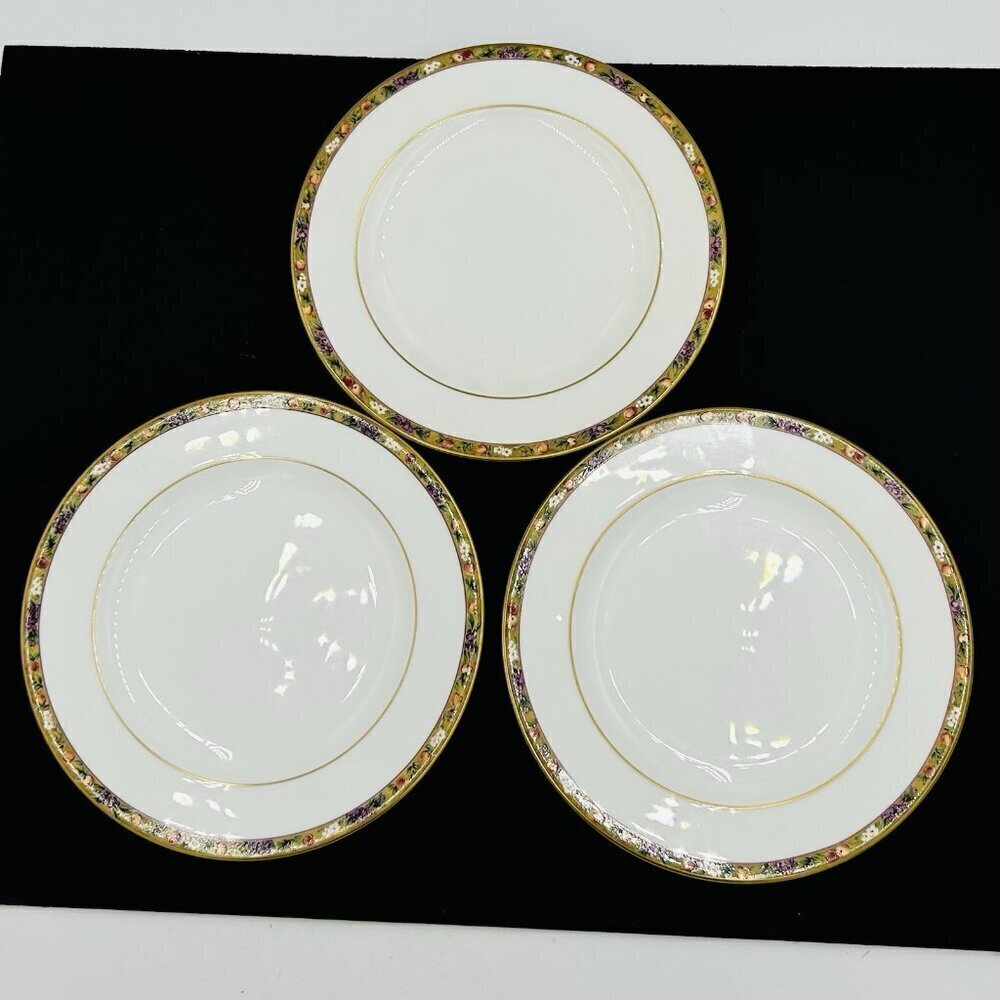 Pfaltzgraff Minuet 8 1/8" Salad Plates Set of 3 Bone China USA Vintage